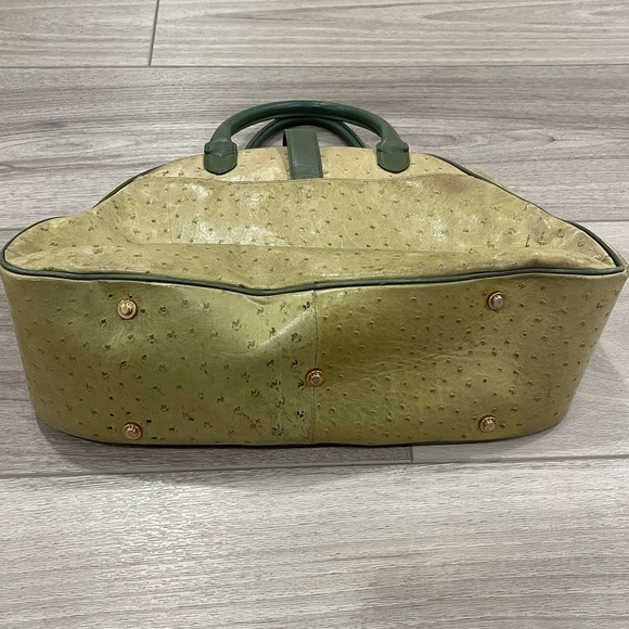 Christian Dior Rare Ostrich Saddle Green Bowler Bag - Picture 5 of 16